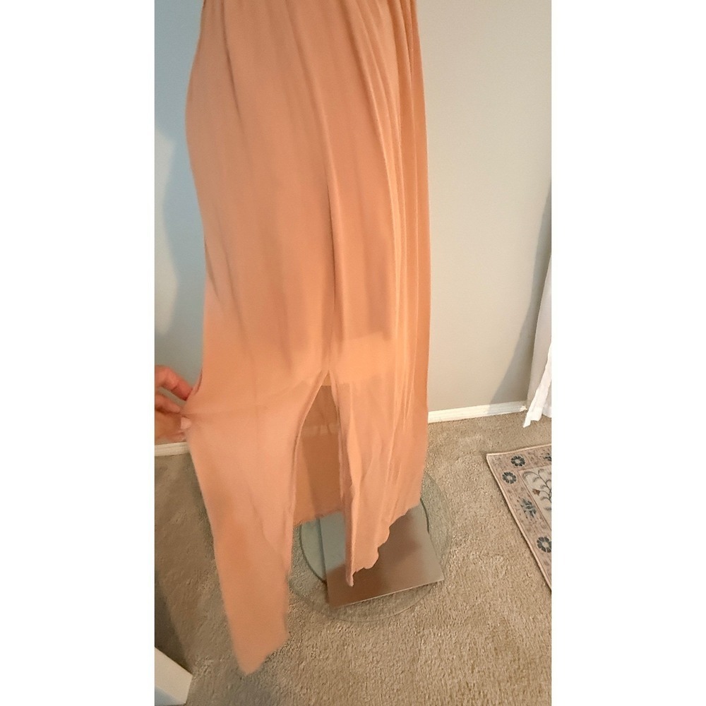 XXI Forever 21 Chiffon Maxi Slip Dress Sz S Backless Cutout Boho Summer - Picture 11 of 13